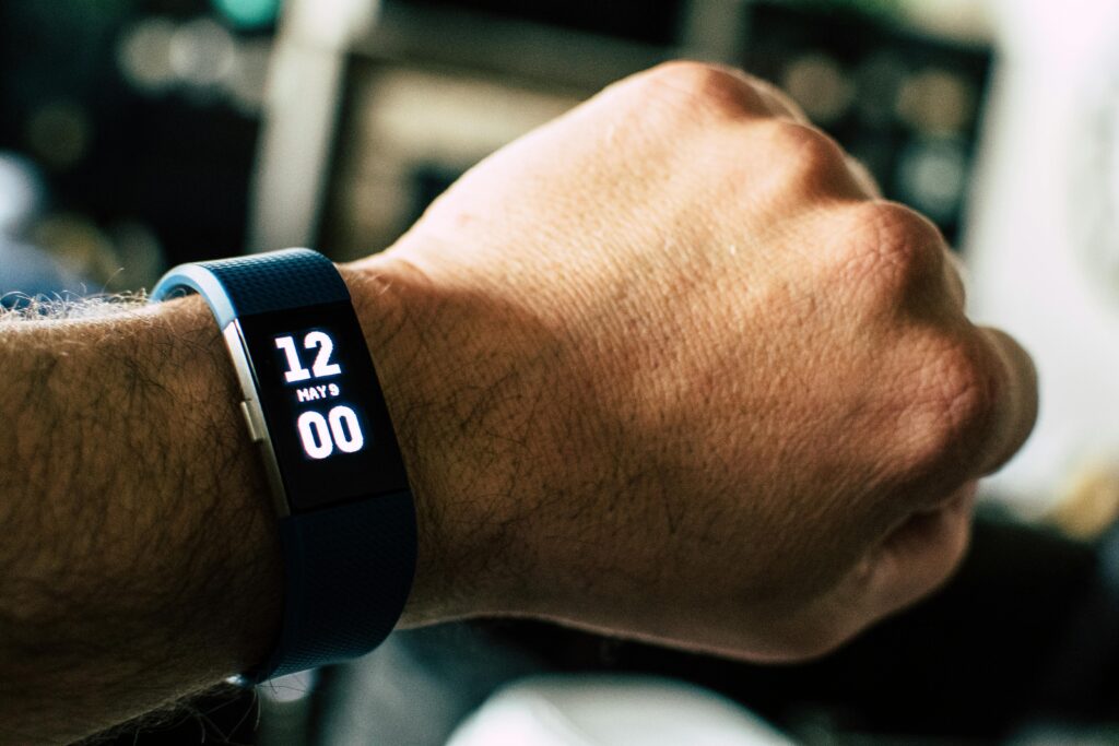 a person wearing a smart watch  